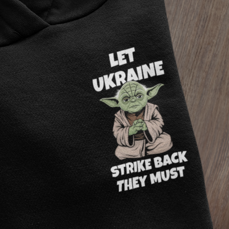 LET UKRAINE STRIKE BACK THEY MUST (small) - Oversized Hoodie